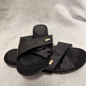 Cole Haan Grand.OS Black Patent Leather Slide Sandals – Size 9M